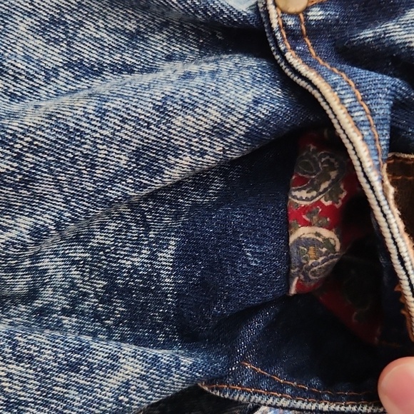 Be In The Current Sceen Denim Long Line Coat Small Acid Wash 90s - Picture 16 of 16